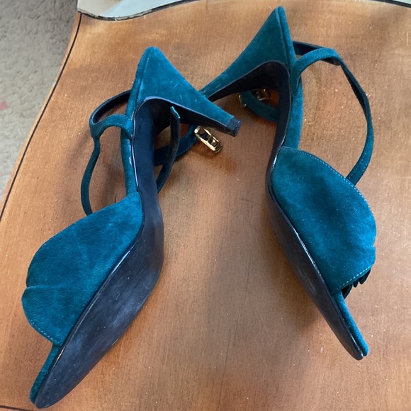 Green vintage kitten heels - Picture 3 of 4